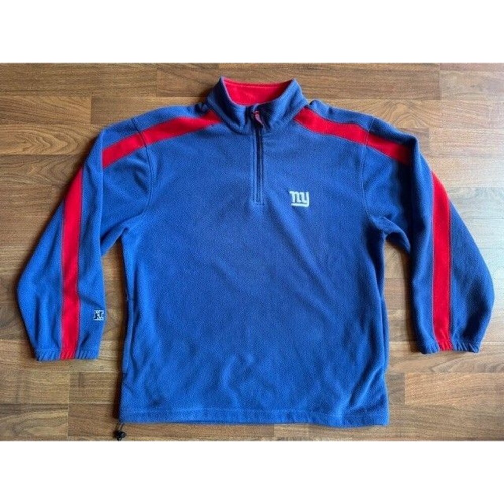 New York Giants 1/4 Zip Fleece Pullover Sweatshirt Shirt NFL Team Apparel XL XXL